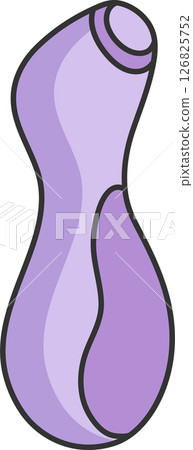 penguin vibrator, adult sex toy, accessories for sex games, linear black and violet purple icons, doodle and sketch style, hand drawing 126825752