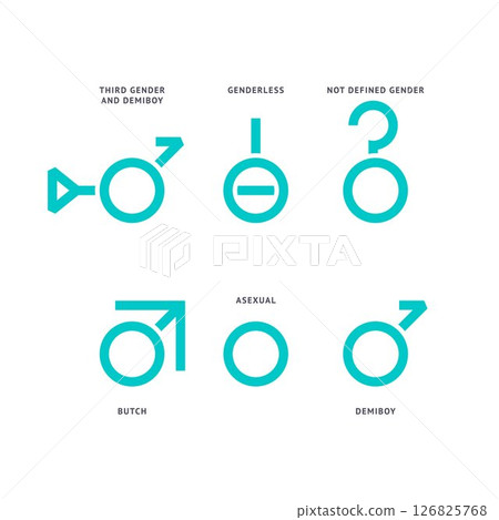 LGBTQ gender set symbols, sexual orientation icons LGBTQ gender set symbols, sexual orientation icons 126825768