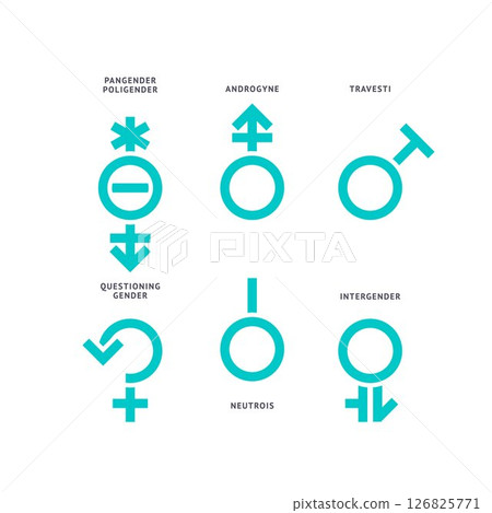 LGBTQ gender set symbols, sexual orientation icons 126825771