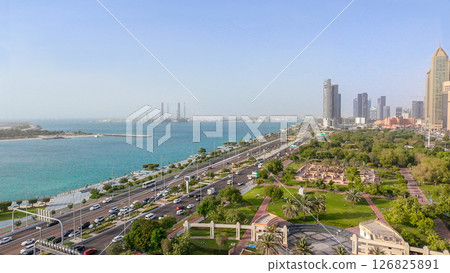 Formal Garden - so named park in Abu Dhabi in downtown Formal Garden - so named park in Abu Dhabi in downtown 126825891