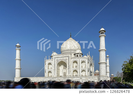 Travelling to wonders of the world place Taj Mahal an Unesco world heritage site at Agra, Uttar Pradesh, India on 7th March 2024. Travelling to wonders of the world place Taj Mahal an Unesco world heritage site at Agra, Uttar Pradesh, India on 7th March 2024. 126826478
