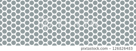 Metal micro mesh seamless pattern. Iron plate with round holes. Perforated metal texture. Dotted seamless pattern. Peg board sheet. Speaker screen grid background. Vector design illustration 126826483