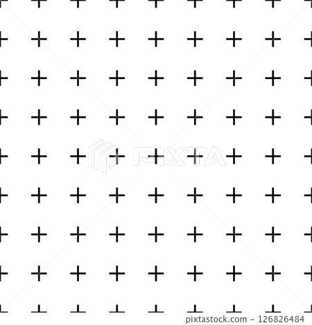 Plus seamless pattern. Simple geometric cross texture. Graphic cross symbol grid. Plus sign repeat pattern. Graphic texture. Vector illustration isolated on white background Plus seamless pattern. Simple geometric cross texture. Graphic cross symbol grid. Plus sign repeat pattern. Graphic texture. Vector illustration isolated on white background 126826484