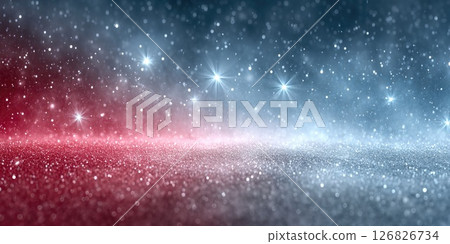 Sparkling Red and Blue Glitter Background with Light Effects 126826734
