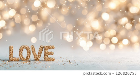 Glitter LOVE Letters with Sparkling Light Background Glitter LOVE Letters with Sparkling Light Background 126826753
