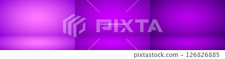Empty studio abstract background, soft spotlight effect, smooth gradient and subtle stage lighting. Perfect for product showcases, presentations, branding, elegant display setup. Vector illustration 126826885