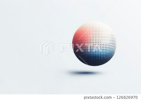 Floating gradient ball in points. Space for text. 126826970