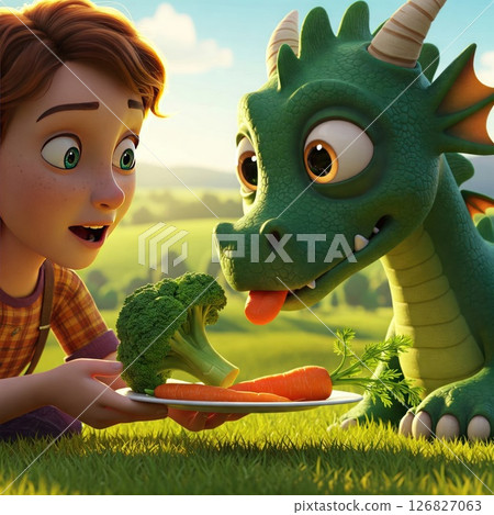 A vegetarian dragon, a friendship that changed the fiery heart. A vegetarian dragon, a friendship that changed the fiery heart. 126827063
