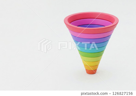 Rainbow funnel on a light background. Space for text. Rainbow funnel on a light background. Space for text. 126827156