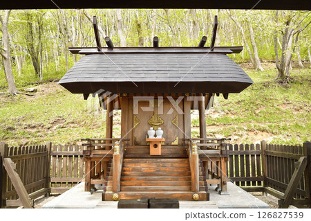 Photographing the scenery of Ishizaki Jinushiumi Shrine in spring in Hakodate, Hokkaido 126827539