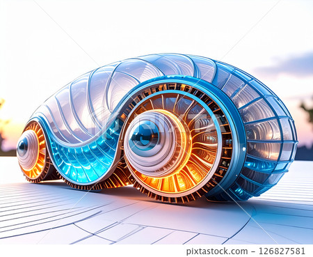 菊石形狀的未來汽車 126827581