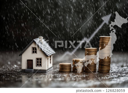 Real estate investment concept, economic uptrend and housing inflation 126828059