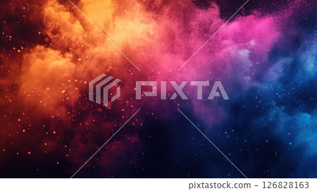 Colorful Holi Powders In Slow Motion Abstract Background 126828163
