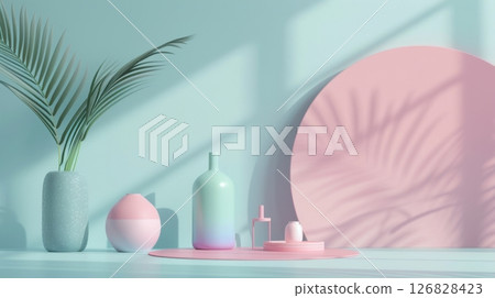 Simply 3D scene mock-up with vases 126828423