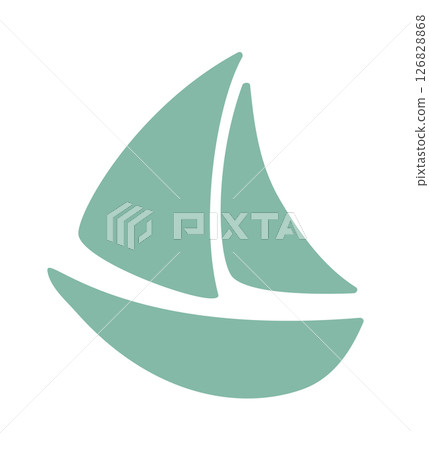 Ship silhouette boho design element 126828868