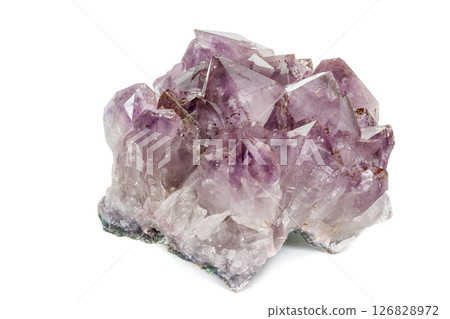 Amethyst Crystal Druse  macro mineral on white background 126828972