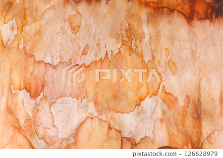 abstract pattern on silk fabric texture in yellow and brown tones 126828979