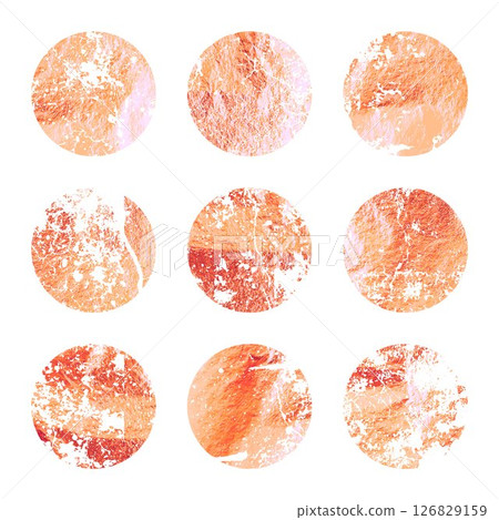 Grunge rose gold foil, shiny handmade circles. Golden glittering texture, pattern. Luxury shining hand drawn background. Wedding, greeting card decoration elements. Modern art. Vector illustration Grunge rose gold foil, shiny handmade circles. Golden glittering texture, pattern. Luxury shining hand drawn background. Wedding, greeting card decoration elements. Modern art. Vector illustration 126829159