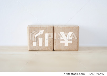 Rising graph and Japanese Yen symbol Rising graph and Japanese Yen symbol 126829297