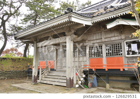 Photographing the grounds of Ishizaki Hachiman Shrine in spring in Hakodate, Hokkaido 126829531