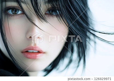 "AI generated image" of a black-haired adult woman 126829971