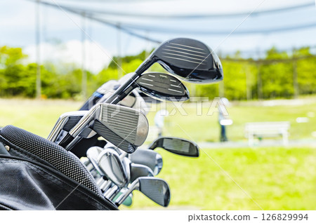 Golf course with beautiful fresh green grass 126829994