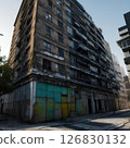 陽光下的廢棄城市建築 126830132