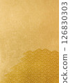 Japanese pattern background with texture of gold leaf of Seigaiha (background material) Gold leaf 126830303
