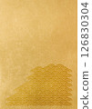 Japanese pattern background with texture of gold leaf of Seigaiha (background material) Gold leaf 126830304