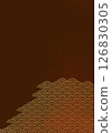 Japanese pattern background with texture of gold leaf of Seigaiha (background material) Gold leaf and dark red 126830305