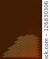 Japanese pattern background with texture of gold leaf of Seigaiha (background material) Gold leaf and dark red 126830306