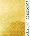 Japanese pattern background with texture of gold leaf of Seigaiha (background material) Gold leaf 126830307