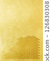 Japanese pattern background with texture of gold leaf of Seigaiha (background material) Gold leaf 126830308