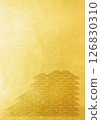 Japanese pattern background with texture of gold leaf of Seigaiha (background material) Gold leaf 126830310