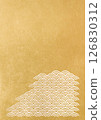 Japanese pattern background with texture of gold leaf of Seigaiha (background material) Gold leaf and white 126830312