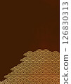 Japanese pattern background with texture of gold leaf of Seigaiha (background material) Gold leaf and dark red 126830313