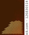 Japanese pattern background with texture of gold leaf of Seigaiha (background material) Gold leaf and dark red 126830314