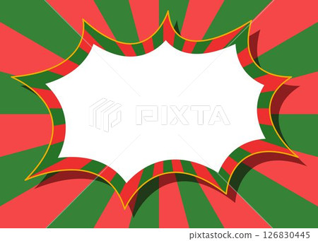 Sunburst and spike frame background, pop design, Christmas colors 126830445