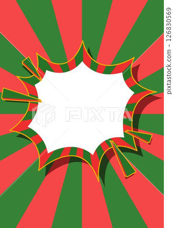Sunburst and spike frame background, pop design, Christmas colors, portrait orientation 126830569