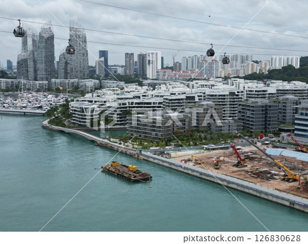 新加坡港口碼頭區鳥瞰圖 126830628