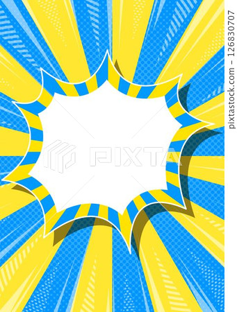 Halftone patterned sunburst and spike frame background, concentrated line decoration Halftone patterned sunburst and spike frame background, concentrated line decoration 126830707