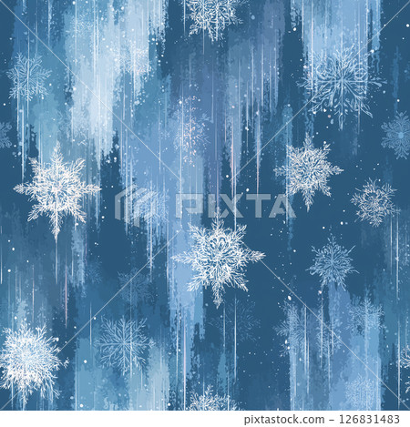 Abstract seamless pattern of winter snowflakes 126831483