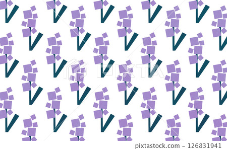 Flower pattern with overlapping squares (purple) 126831941