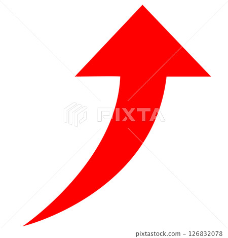 簡單向上的紅色箭頭圖示 126832078