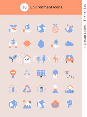 Environment vector flat icons set. 126832139
