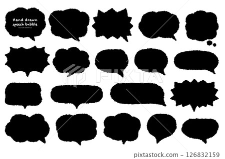 Monochrome hand drawn speech bubble design Monochrome hand drawn speech bubble design 126832159