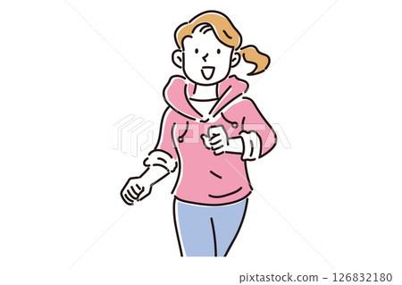 A young woman running comfortably on a diet A young woman running comfortably on a diet 126832180