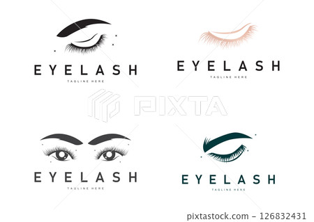 simple black silhouette design eyelash logo decoration beautify the face with a template concept for salon, spa, cosmetic shop or other business simple black silhouette design eyelash logo decoration beautify the face with a template concept for salon, spa, cosmetic shop or other business 126832431