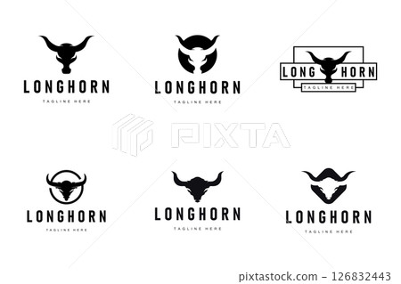 long horn logo illustration design symbol of valor horn with black silhouette icon template long horn logo illustration design symbol of valor horn with black silhouette icon template 126832443
