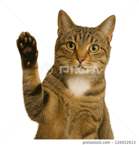 Portrait of a tabby cat paw 126832613